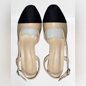 Cap-toe Slingback Pumps